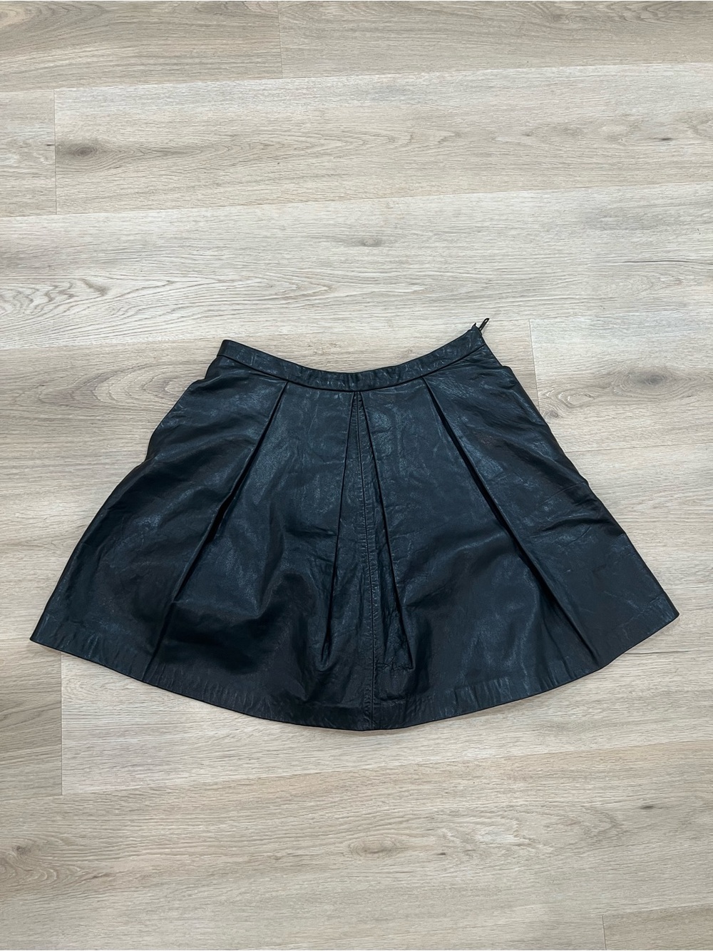 Black Pleated A-Line Women's Skirt